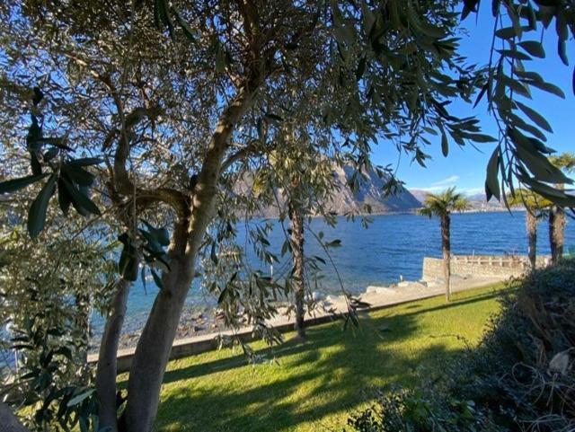 Luganersee, Pool, Strand, Parkplatz, Suite Bissone Dış mekan fotoğraf