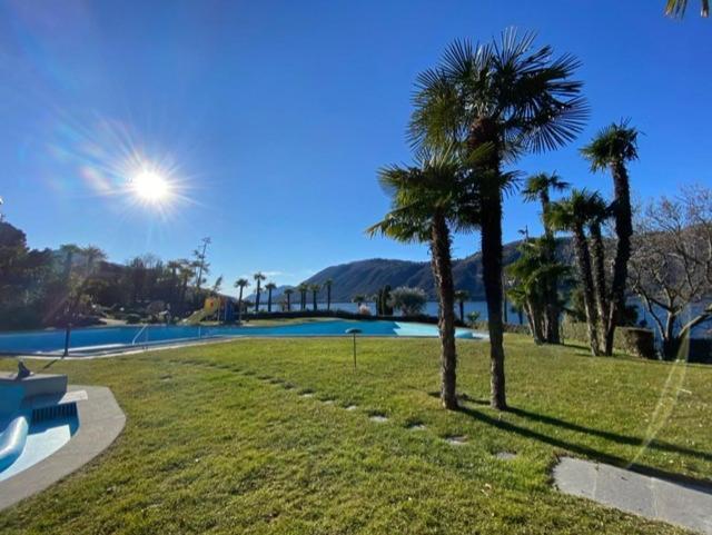 Luganersee, Pool, Strand, Parkplatz, Suite Bissone Dış mekan fotoğraf