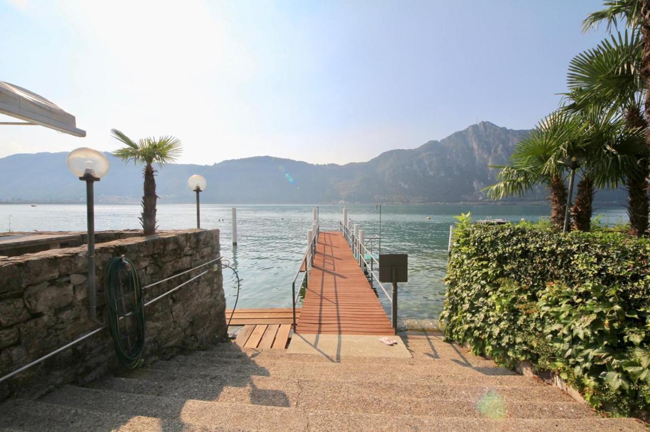 Luganersee, Pool, Strand, Parkplatz, Suite Bissone Dış mekan fotoğraf